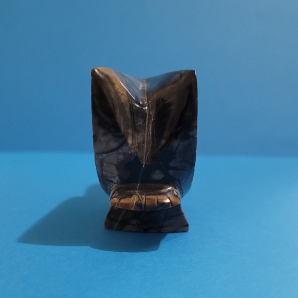 Vintage Native American Zuni Carved Onyx Stone Bird Eagle Fetish 4" Long -Signed - Picture 7 of 10